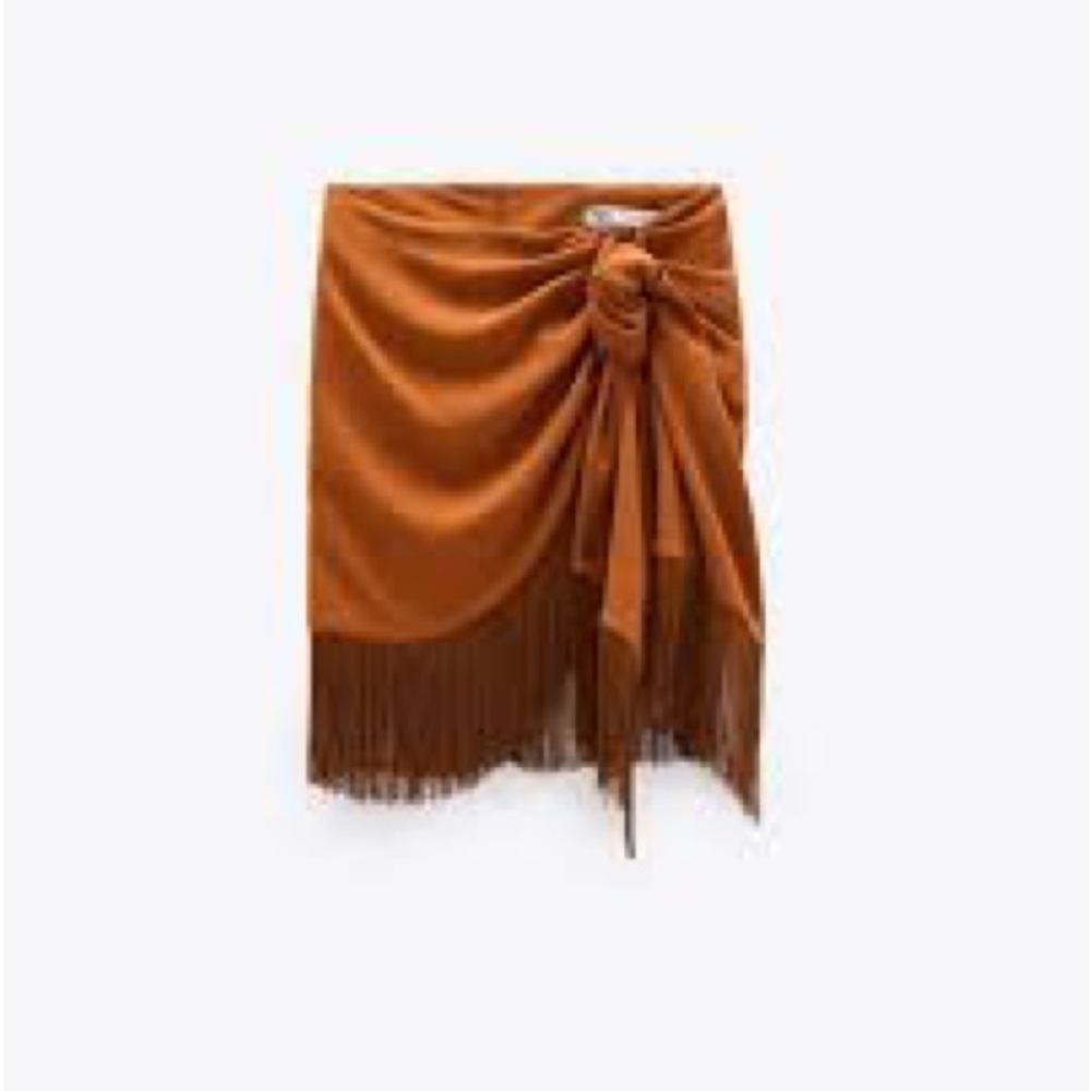 Zara mini fringed skirt